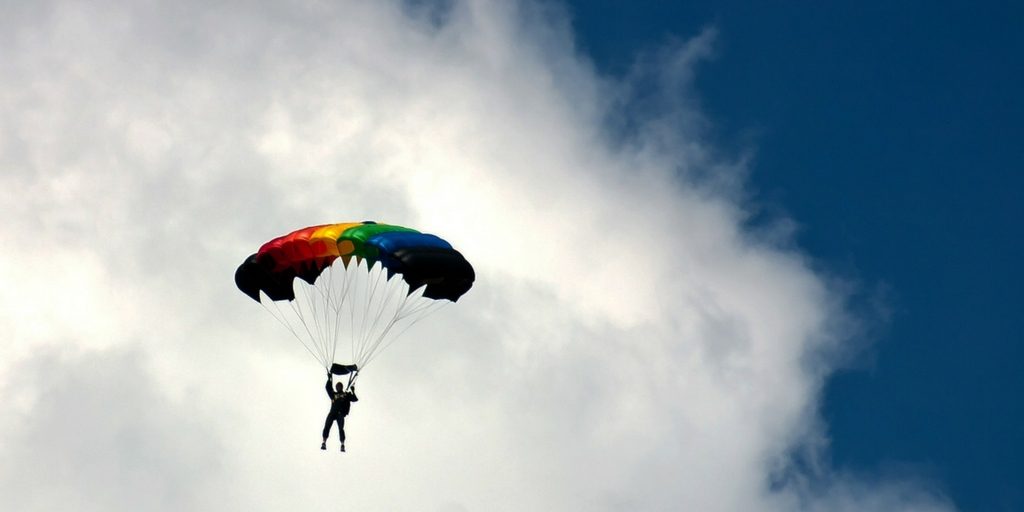 person skydiving